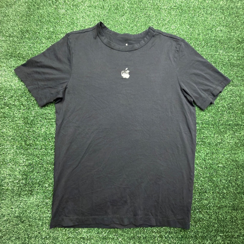 Apple Corporate Employee T-Shirt Mens Small Black Short Sleeve Logo Tech Promo